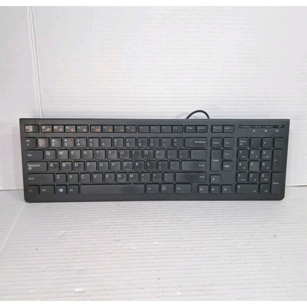 Lenovo KB4721 USB Wired Keyboard Black Standard PC Desktop Office Replacement